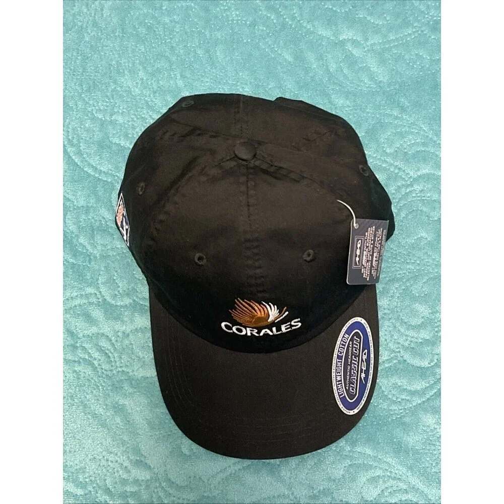 NWT Corales PGA Tour Black Cap By AHEAD - White & Gold Logo / R,W,&B PGA PATCH - Picture 13 of 16
